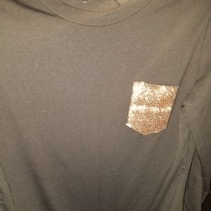 Long Sleeve Tunic/Gold Sequin Shirt Pocket